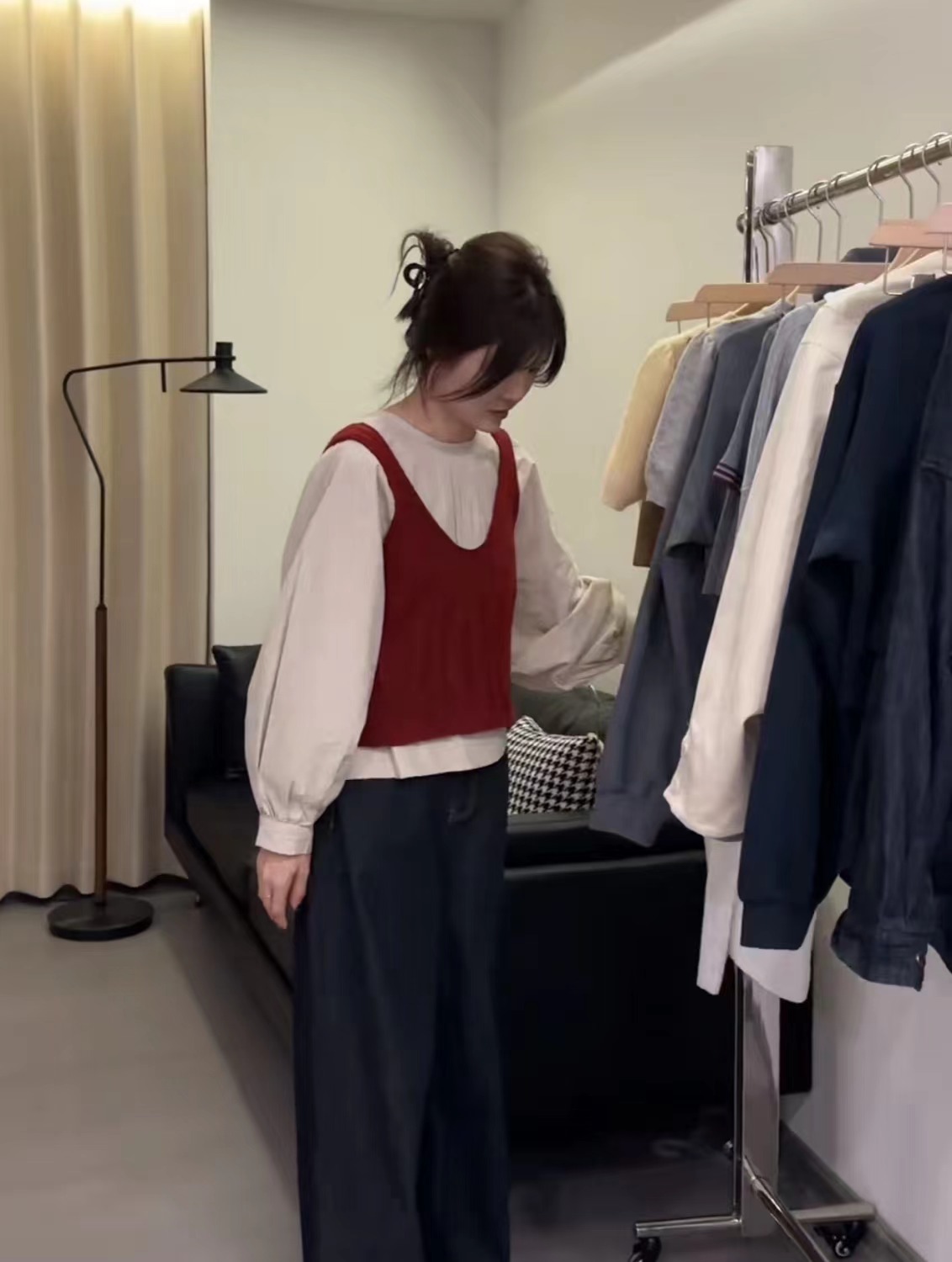 Layered Girl Color Block Knit Two Piece Set