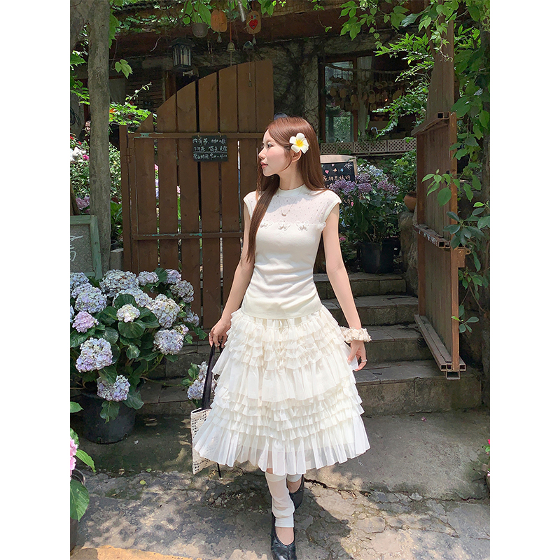 Women Summer Rhinestone Butterfly Knit Top Slim Fit Short Sleeve T-Shirt - Image 5