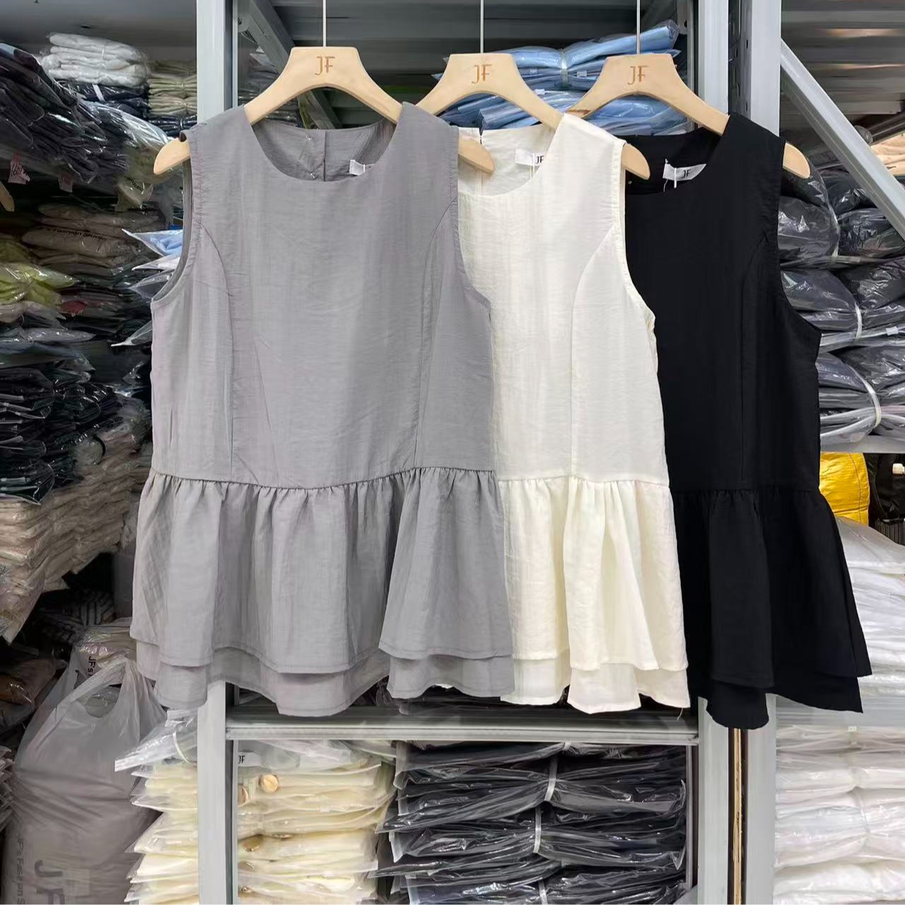 Korean Chic Summer Ruffle Trim Back Button Sleeveless Top - Image 5