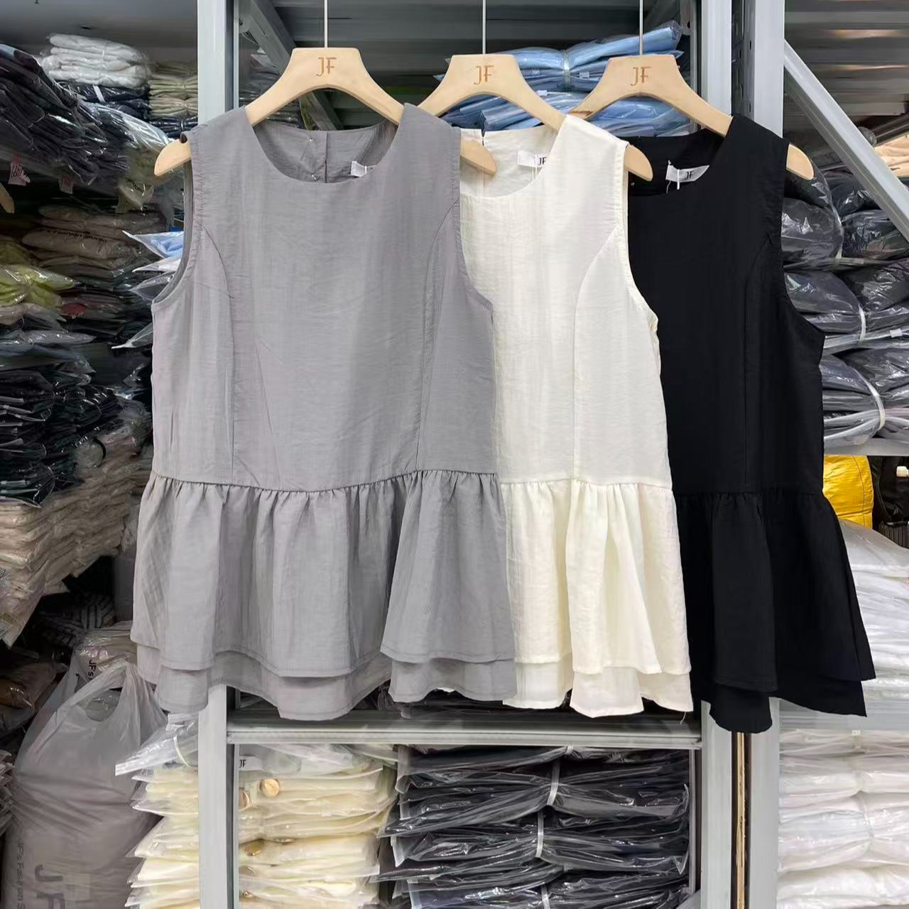 Korean Chic Summer Sleeveless Top with Ruffle Trim and Back Buttons - Image 5